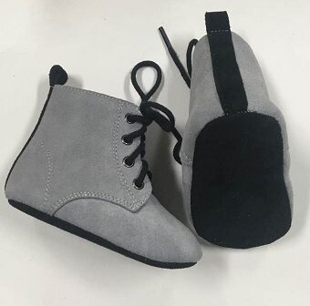 Grey Suede Baby Boots