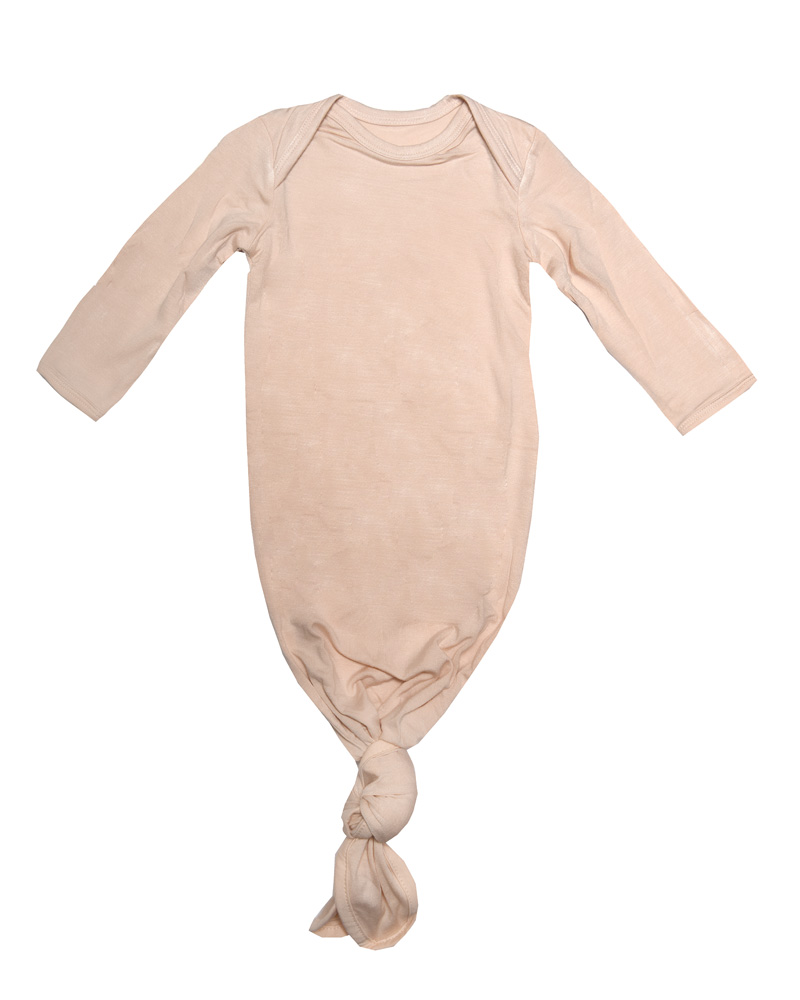 Newborn Knotted Sleep Gown: Blush - Rain + Conker | Organic Baby ...